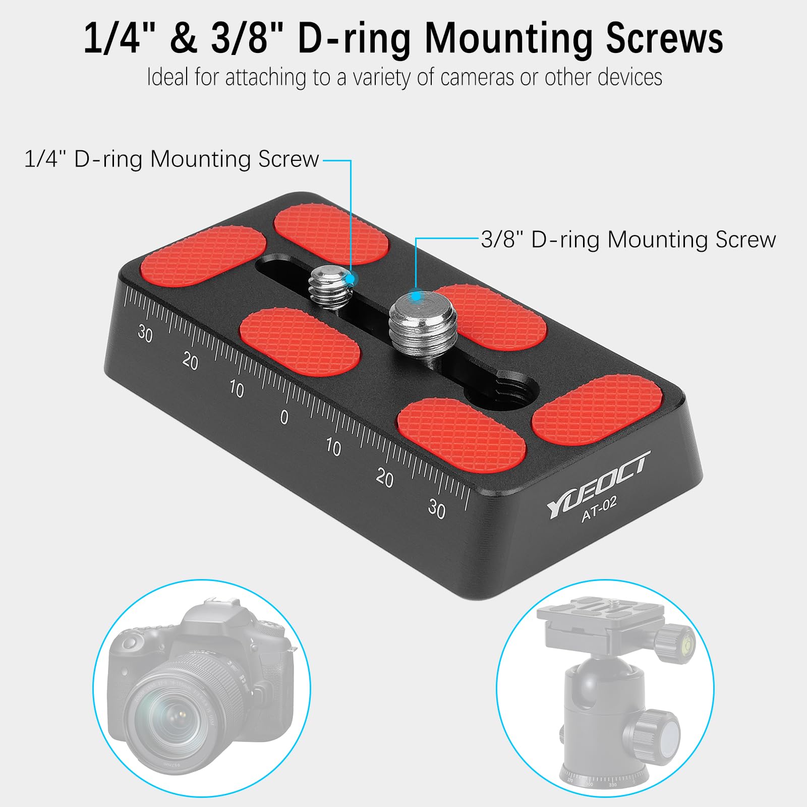 Yueoct 80Mm/3.15'' Telescope Rail Bar Vixen Style Dovetail Mounting Plate, With 1/4'' 3/8'' D Ring Camera Screw For Telescope Sa